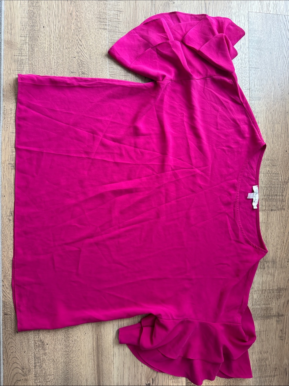 Aryeh Fuchsia Ruffle Short Sleeve Top